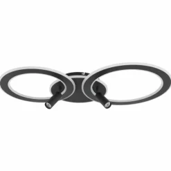 Luminaires Globo Lighting Éclairage Led|Plafonnier Globo MARIAN LED Noir, 1 lumière, Télécommandes, Changeur de couleurs