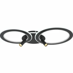 Luminaires Globo Lighting Éclairage Led|Plafonnier Globo MARIAN LED Noir, 1 lumière, Télécommandes, Changeur de couleurs