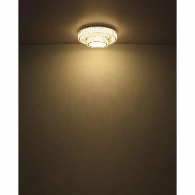 Luminaires Globo Lighting Éclairage Led|Plafonnier Globo MUCKY LED Chrome, 1 lumière, Télécommandes