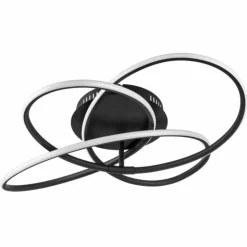 Luminaires Globo Lighting Éclairage Led|Plafonnier Globo PANDA LED Noir, 1 lumière