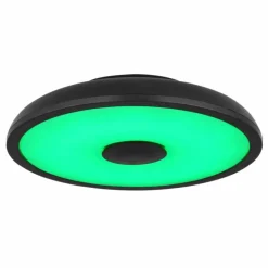 Luminaires Globo Lighting Éclairage Led|Plafonnier Globo RAFFY LED Noir, Blanc, 1 lumière, Télécommandes, Changeur de couleurs
