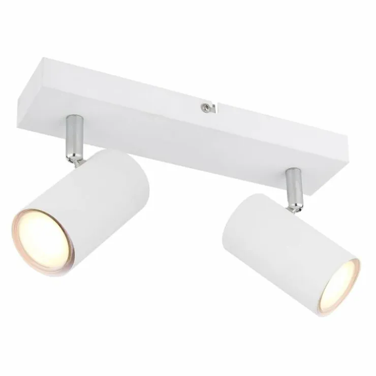 Luminaires Globo Lighting Spots Et Projecteurs|Plafonnier Globo ROBBY Chrome, Blanc, 2 lumières