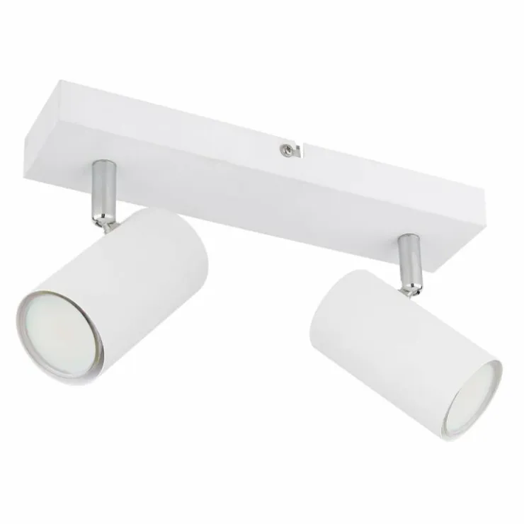 Luminaires Globo Lighting Spots Et Projecteurs|Plafonnier Globo ROBBY Chrome, Blanc, 2 lumières