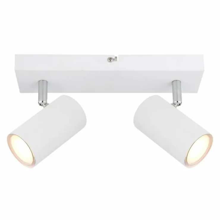 Luminaires Globo Lighting Spots Et Projecteurs|Plafonnier Globo ROBBY Chrome, Blanc, 2 lumières
