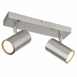 Luminaires Globo Lighting Spots Et Projecteurs|Plafonnier Globo ROBBY Nickel mat, 2 lumières