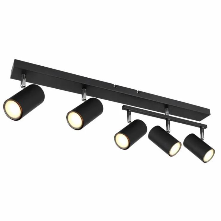 Luminaires Globo Lighting Spots Et Projecteurs|Plafonnier Globo ROBBY Noir, 5 lumières