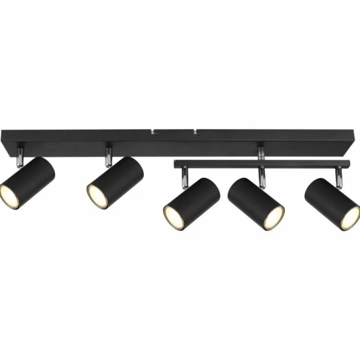 Luminaires Globo Lighting Spots Et Projecteurs|Plafonnier Globo ROBBY Noir, 5 lumières