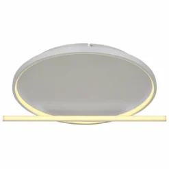 Luminaires Globo Lighting Éclairage Led|Plafonnier Globo RONDA LED Gris, 1 lumière, Télécommandes