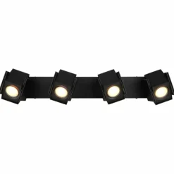 Luminaires Globo Lighting Spots Et Projecteurs|Plafonnier Globo RORY Noir, 4 lumières