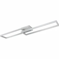 Luminaires Globo Lighting Éclairage Led|Plafonnier Globo SALMOS LED Aluminium, Gris, Argenté, 2 lumières, Télécommandes, Changeur de couleurs