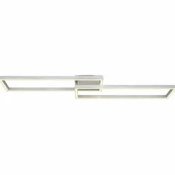 Luminaires Globo Lighting Éclairage Led|Plafonnier Globo SALMOS LED Aluminium, Gris, Argenté, 2 lumières, Télécommandes, Changeur de couleurs