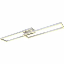 Luminaires Globo Lighting Éclairage Led|Plafonnier Globo SALMOS LED Aluminium, Gris, Argenté, 2 lumières, Télécommandes, Changeur de couleurs