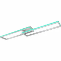 Luminaires Globo Lighting Éclairage Led|Plafonnier Globo SALMOS LED Aluminium, Gris, Argenté, 2 lumières, Télécommandes, Changeur de couleurs