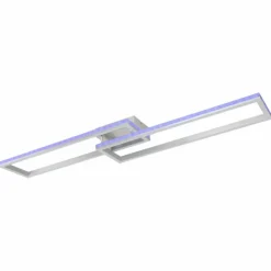 Luminaires Globo Lighting Éclairage Led|Plafonnier Globo SALMOS LED Aluminium, Gris, Argenté, 2 lumières, Télécommandes, Changeur de couleurs