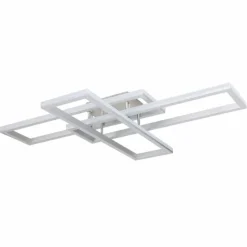 Luminaires Globo Lighting Éclairage Led|Plafonnier Globo SALMOS LED Aluminium, Gris, Argenté, 2 lumières, Télécommandes, Changeur de couleurs