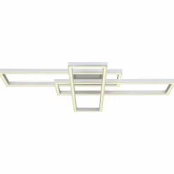 Luminaires Globo Lighting Éclairage Led|Plafonnier Globo SALMOS LED Aluminium, Gris, Argenté, 2 lumières, Télécommandes, Changeur de couleurs