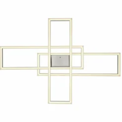 Luminaires Globo Lighting Éclairage Led|Plafonnier Globo SALMOS LED Aluminium, Gris, Argenté, 2 lumières, Télécommandes, Changeur de couleurs