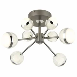 Luminaires Globo Lighting Éclairage Led|Plafonnier Globo UNTSY LED Chrome, Titane, 1 lumière, Télécommandes