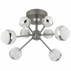Luminaires Globo Lighting Éclairage Led|Plafonnier Globo UNTSY LED Chrome, Titane, 1 lumière, Télécommandes