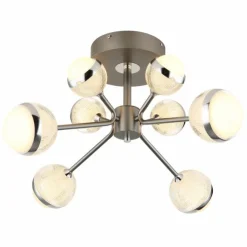 Luminaires Globo Lighting Éclairage Led|Plafonnier Globo UNTSY LED Chrome, Titane, 1 lumière, Télécommandes