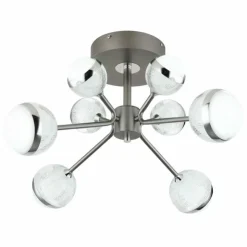 Luminaires Globo Lighting Éclairage Led|Plafonnier Globo UNTSY LED Chrome, Titane, 1 lumière, Télécommandes