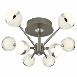 Luminaires Globo Lighting Éclairage Led|Plafonnier Globo UNTSY LED Chrome, Titane, 1 lumière, Télécommandes
