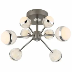 Luminaires Globo Lighting Éclairage Led|Plafonnier Globo UNTSY LED Chrome, Titane, 1 lumière, Télécommandes