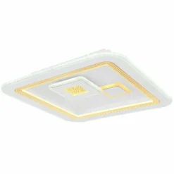 Luminaires Globo Lighting Éclairage Led|Plafonnier Globo VALERIA LED Chrome, Blanc, 1 lumière, Télécommandes