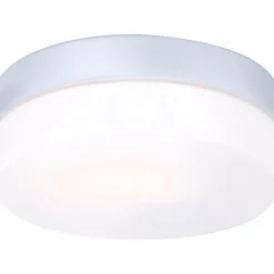 Plafonnier Globo VRANOS Acier inoxydable, Argenté, Blanc, 1 lumière