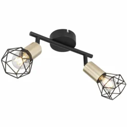 Luminaires Globo Lighting Plafonniers|Plafonnier Globo XARA Vieux laiton, Noir, 2 lumières