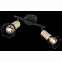 Luminaires Globo Lighting Plafonniers|Plafonnier Globo XARA Vieux laiton, Noir, 2 lumières