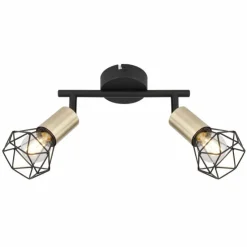Luminaires Globo Lighting Plafonniers|Plafonnier Globo XARA Vieux laiton, Noir, 2 lumières