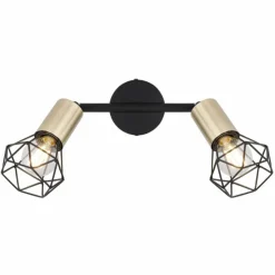 Luminaires Globo Lighting Plafonniers|Plafonnier Globo XARA Vieux laiton, Noir, 2 lumières