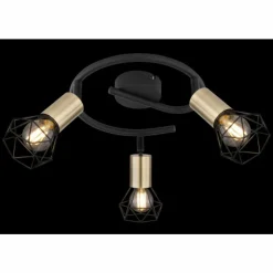Luminaires Globo Lighting Plafonniers|Plafonnier Globo XARA Vieux laiton, Noir, 3 lumières