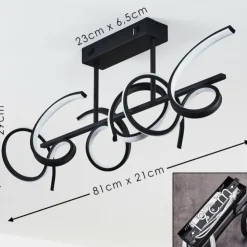 hofstein Éclairage Led|Plafonnier Gora LED Noir, 3 lumières