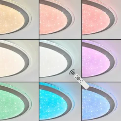 Plafonnier Gorgonta LED Blanc, 2 lumières, Télécommandes, Changeur de couleurs