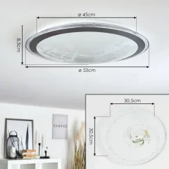 Plafonnier Gorgonta LED Blanc, 2 lumières, Télécommandes, Changeur de couleurs