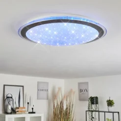 Plafonnier Gorgonta LED Blanc, 2 lumières, Télécommandes, Changeur de couleurs