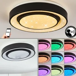 Plafonnier Grimacco LED Noir, 1 lumière, Changeur de couleurs