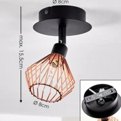 hofstein Spots Et Projecteurs|Plafonnier Grönhöj Noir, 1 lumière