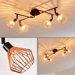 Lampe Spots Et Projecteurs|Plafonnier Grönhöj Noir, 4 lumières