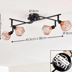Lampe Spots Et Projecteurs|Plafonnier Grönhöj Noir, 4 lumières
