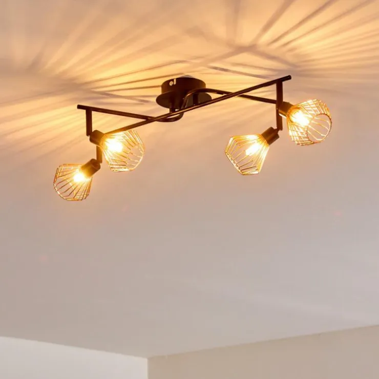 Lampe Spots Et Projecteurs|Plafonnier Grönhöj Noir, 4 lumières