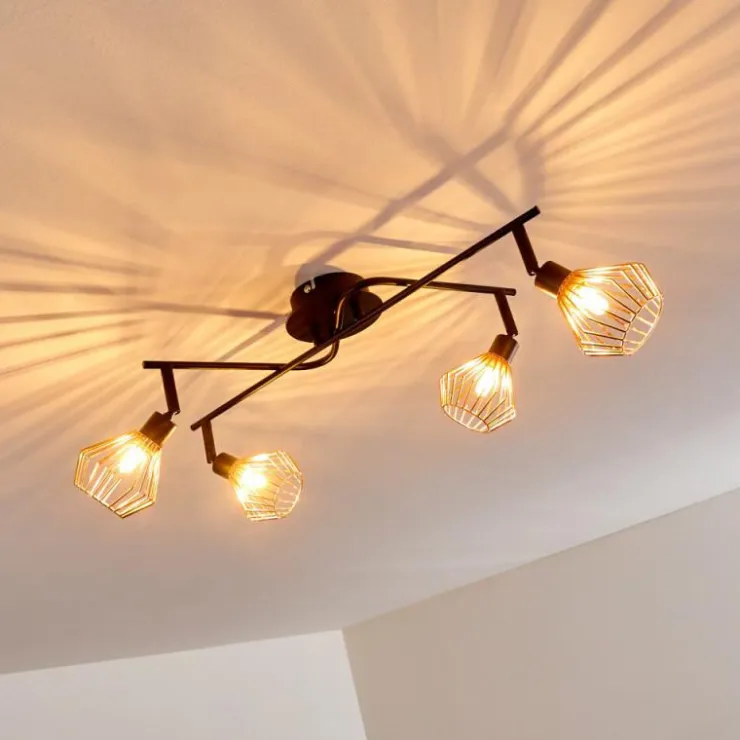Lampe Spots Et Projecteurs|Plafonnier Grönhöj Noir, 4 lumières
