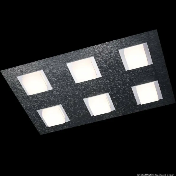 Luminaires Grossmann Éclairage Led|Plafonnier Grossmann BASIC LED Anthracite, 6 lumières