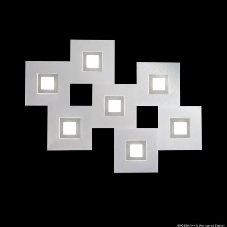 Luminaires Grossmann Éclairage Led|Plafonnier Grossmann KARREE LED Aluminium, Titane, 7 lumières