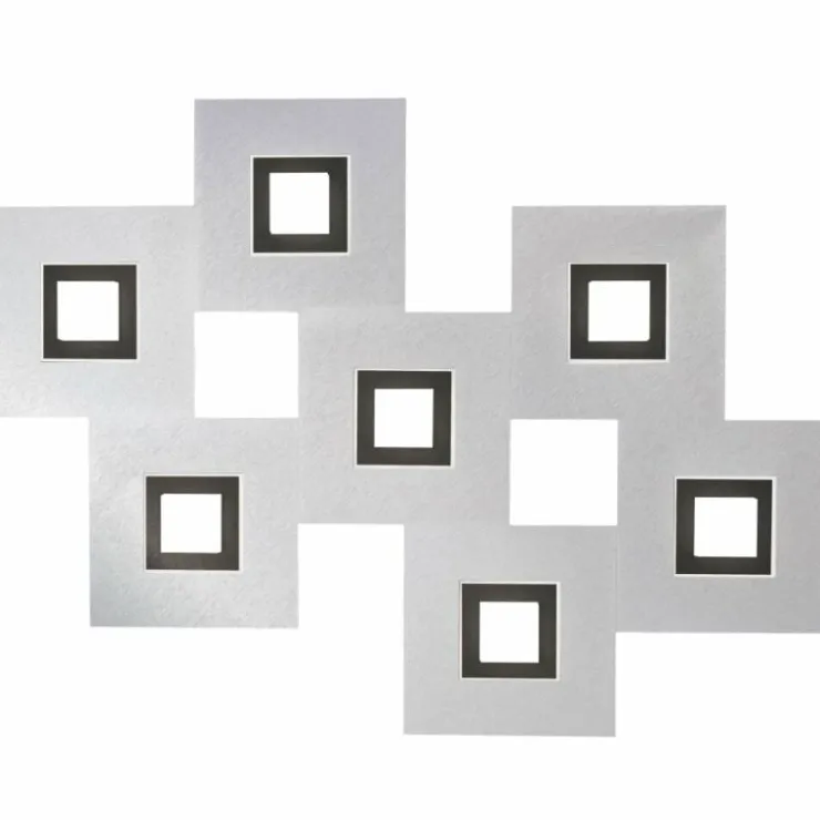 Luminaires Grossmann Éclairage Led|Plafonnier Grossmann KARREE LED Aluminium, Noir, 7 lumières