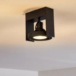 hofstein Spots Et Projecteurs|Plafonnier Grytgol Noir, 1 lumière