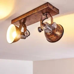 hofstein Spots Et Projecteurs|Plafonnier Gudo Brun, Bronze, 2 lumières