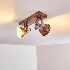 hofstein Spots Et Projecteurs|Plafonnier Gudo Brun, Bronze, 2 lumières